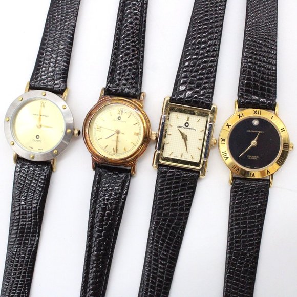 J.B Champion Watch Lot 4 Womens Gold Tone Stainless Steel Classic Leather Band - Picture 1 of 11